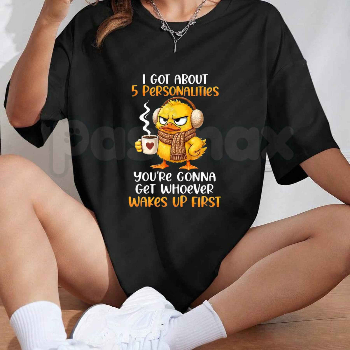 5 Personalities Funny Morning Mood T-Shirt – Whoever Wakes Up First Quote Unisex Tee-Pasimax