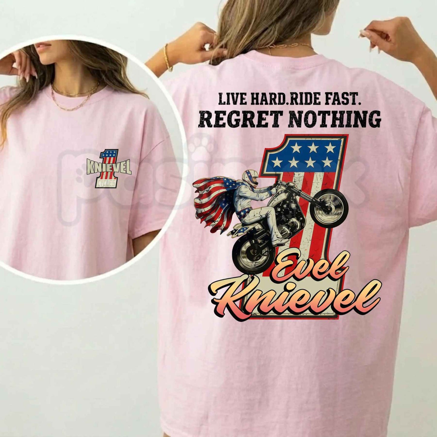 Daredevil Legend Evel Knievel Tee – Live Hard Ride Fast T-Shirt, American Rider Unisex Cotton Shirt, Cool Biker Gift