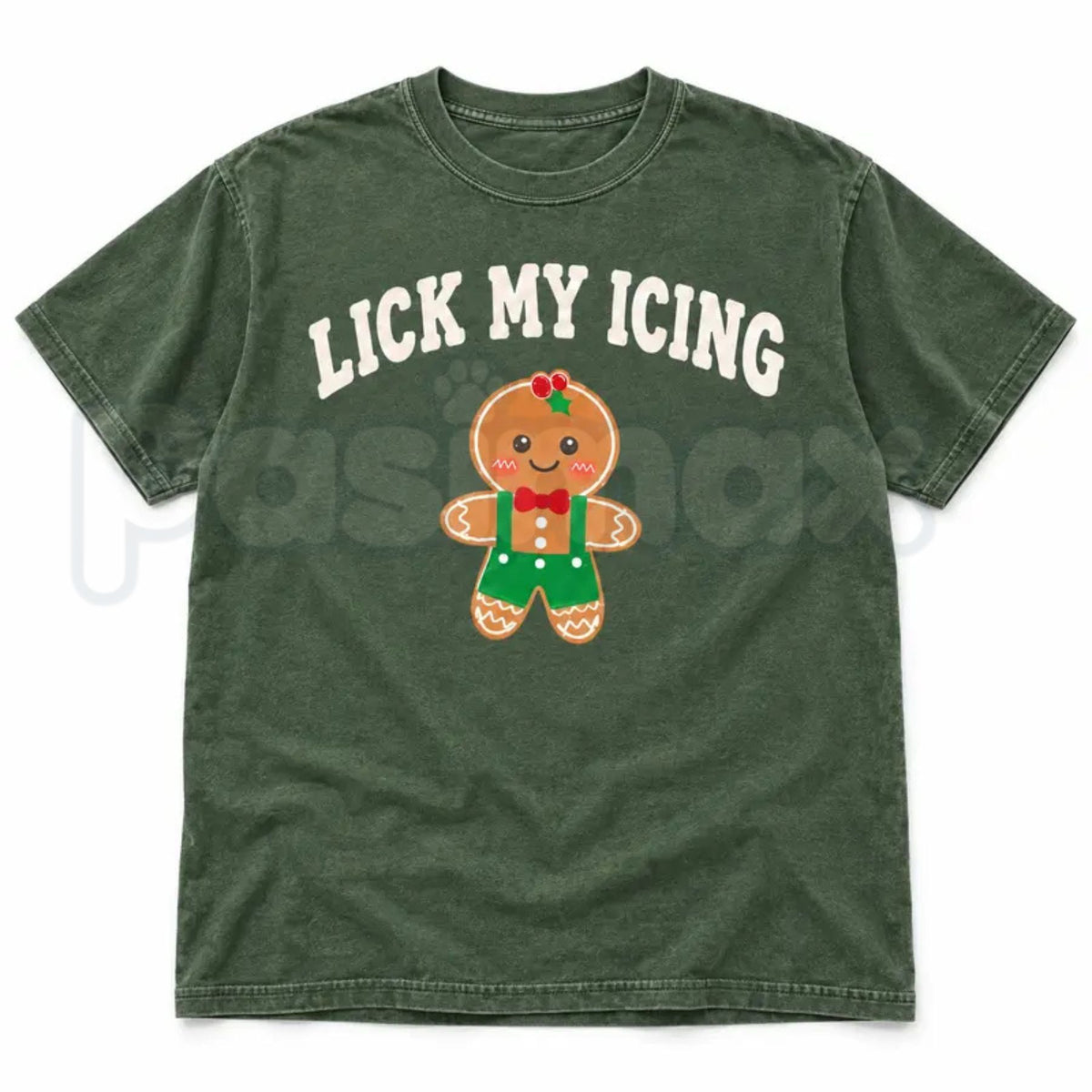 Comfort Colors® Eat My Cookie & Lick My Icing Matching Christmas Couple T-Shirts – Funny Inappropriate Gingerbread Graphic Tee, Holiday Unisex Top & Gift