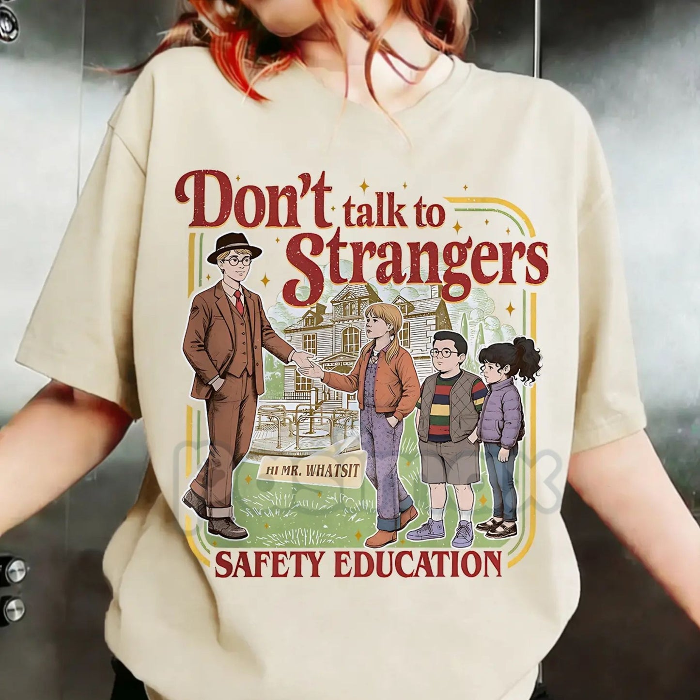 Comfort Colors® 'Don't Talk To Strangers' T-Shirt – Funny Retro Sarcastic Tee, Vintage True Crime Aesthetic Shirt, Humorous Introvert Gift