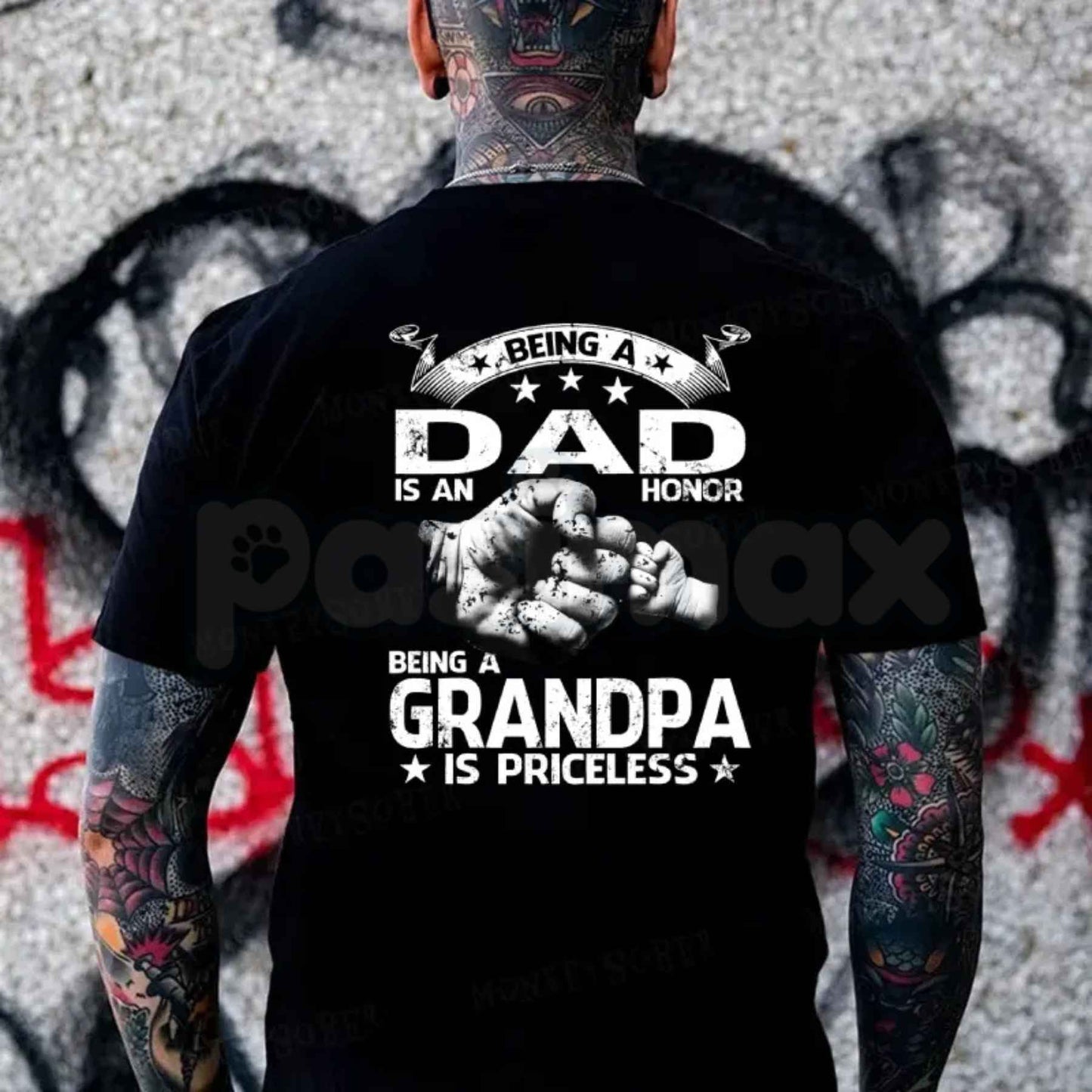 Being A Dad Is An Honor Being Grandpa Is Priceless Graphic T-Shirt – Mens Father's Day Cotton Tee