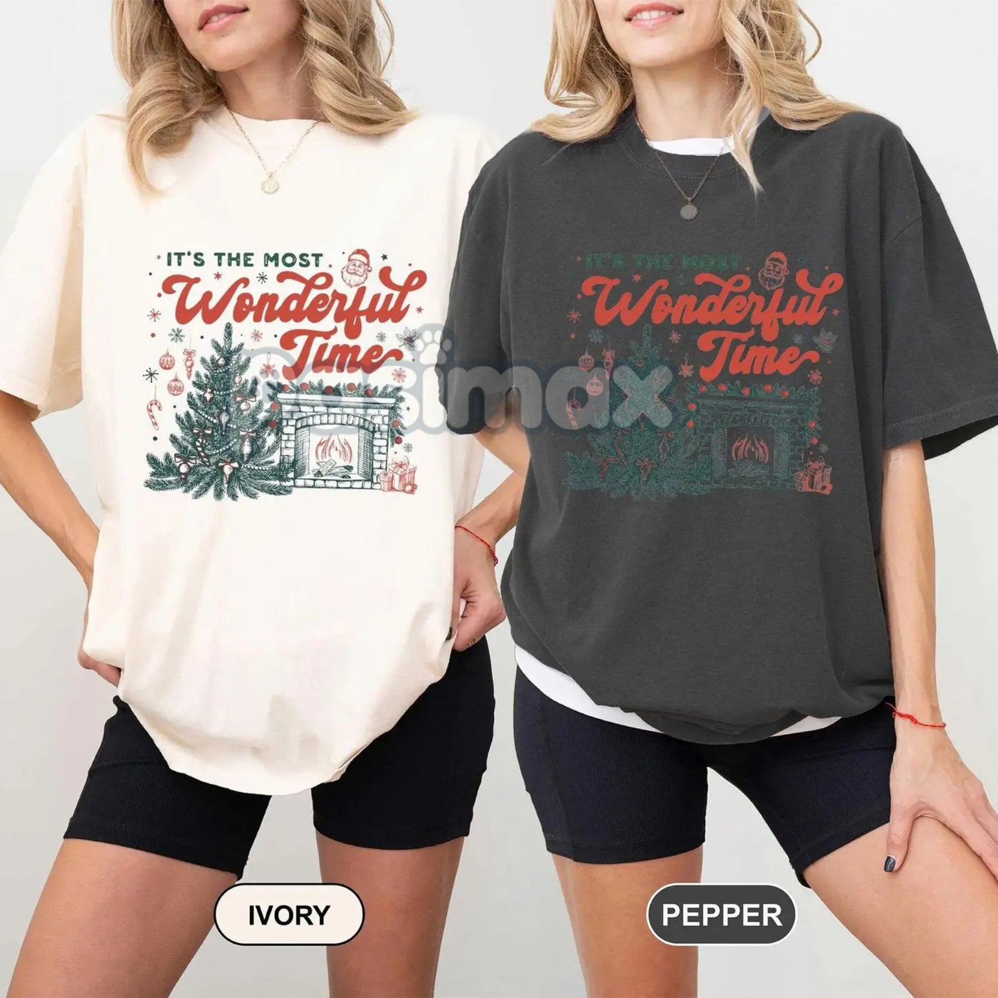 Retro Christmas T-Shirt – 'Most Wonderful Time' Holiday Tee, Vintage Christmas Shirt, Comfort Colors® Cozy Christmas Top