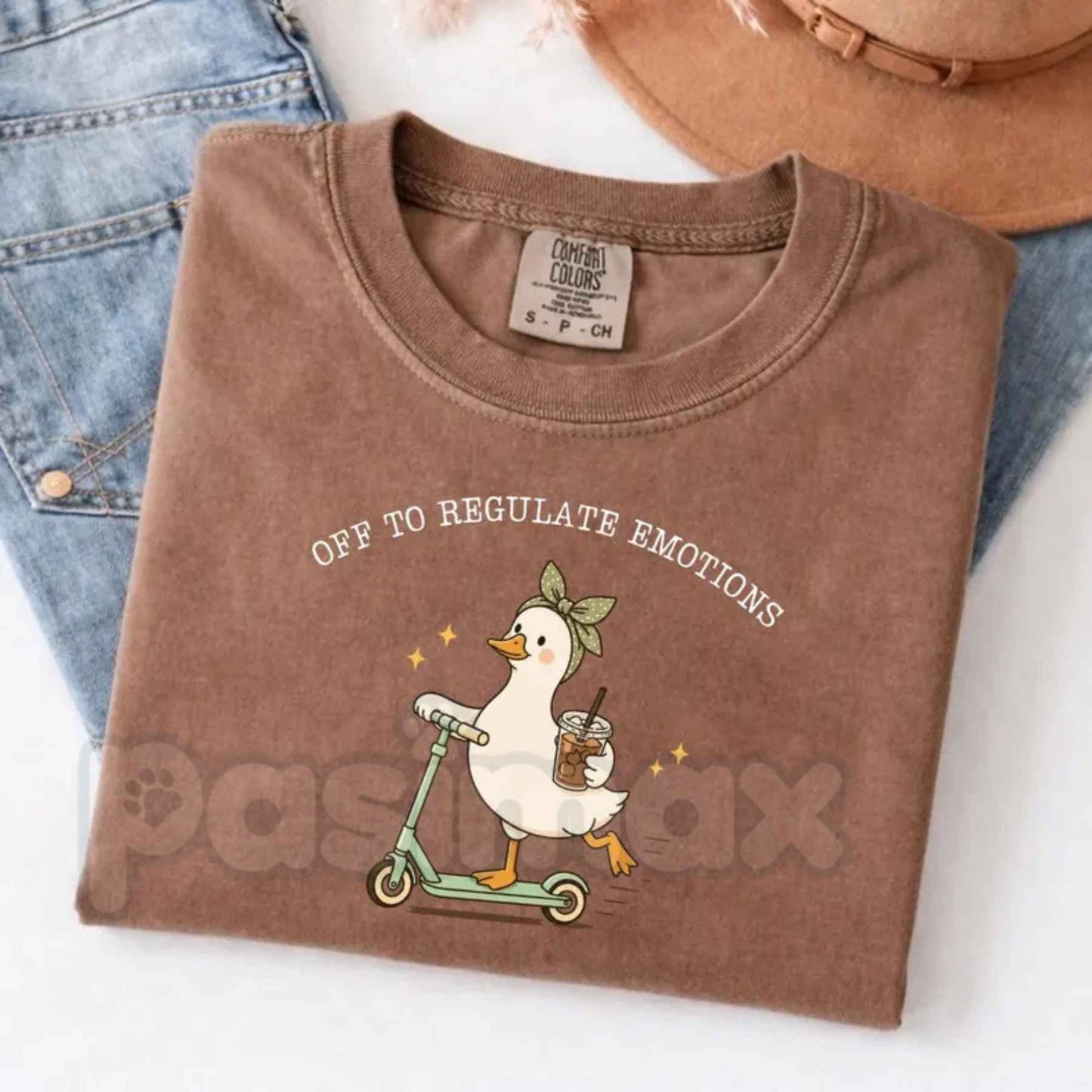 Comfort Colors® Silly Goose Therapist T-Shirt – "Off To Regulate Emotions" Graphic Tee, Mental Health Counselor Unisex Top