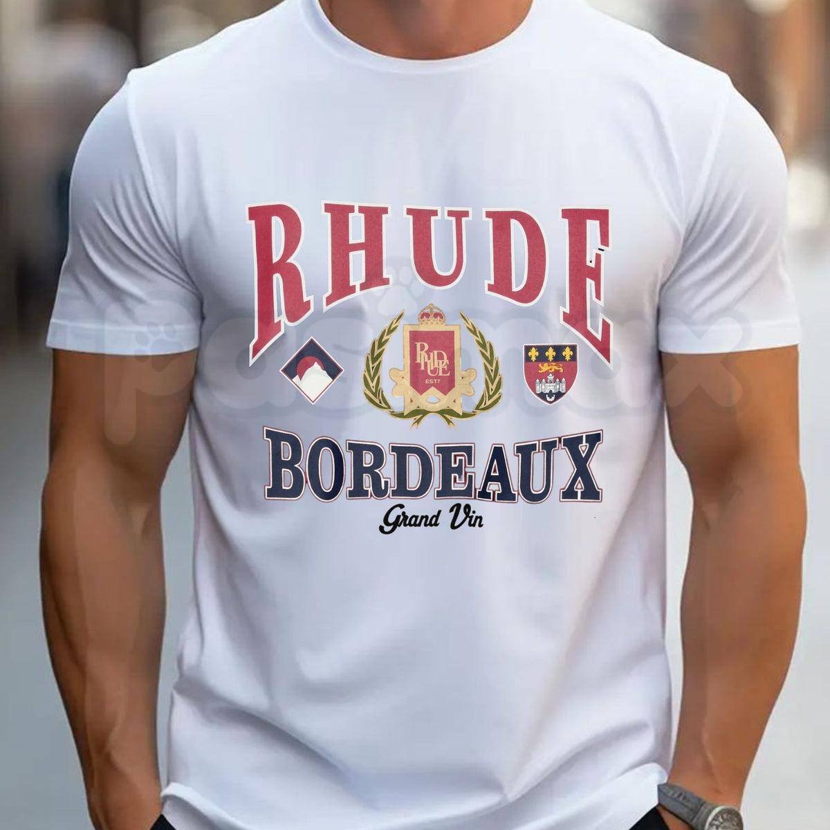 Rhude Bordeaux Grand Prix Graphic T-Shirt – Luxury Vintage Motorsport Streetwear Tee