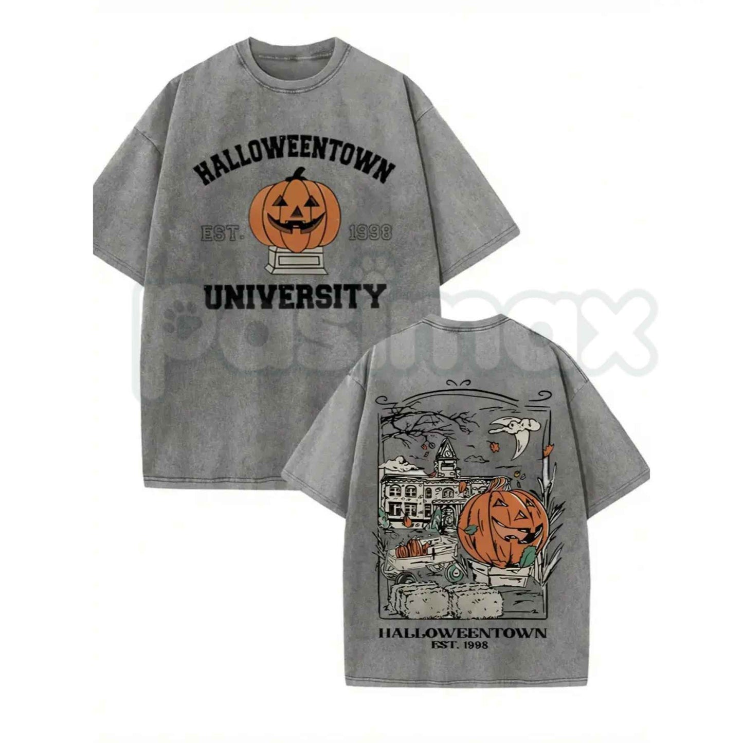 Vintage Halloweentown University Est 1998 T-Shirt – Pumpkin Spooky Town Washed Tee, Retro Autumn Movie Graphic Lightweight Cotton Unisex Top