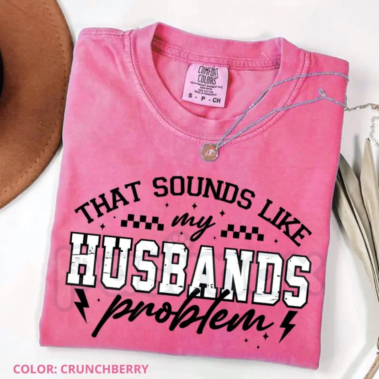 Comfort Colors® "Technically His Problem" T-Shirt – Funny Sarcastic Wife Tee, Retro Minimalist Marriage Shirt, Snarky Wifey Aesthetic Top, Edgy Couple’s Humor