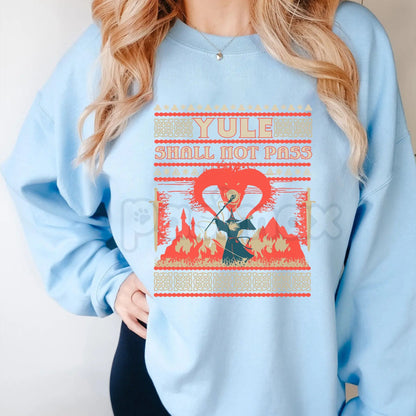 'Yule Shall Not Pass' Heavy Metal Sweatshirt | Balrog Death Metal Font LOTR Ugly Christmas Sweater