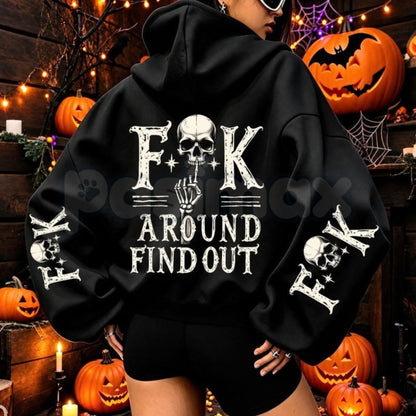 Fuck Around And Find Out Graphic Hoodie – FAFO Patriotic Gun Rights Pullover, Bold Outlaw Streetwear Sweatshirt, Unisex Heavy Blend