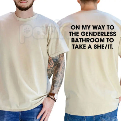 "On My Way" Genderless Graphic T-Shirt – Minimalist Modern Fluid Fit Unisex Crewneck Tee
