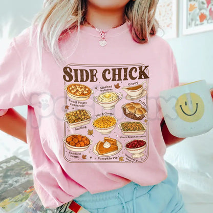 Comfort Colors® Side Chick Thanksgiving T-Shirt – Funny Side Dish Graphic Tee, Holiday Foodie Unisex Top & Friendsgiving Gift