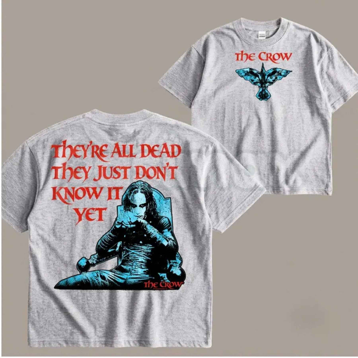 The Crow "They're All Dead" T-Shirt – Vintage 90s Gothic Horror Movie Unisex Graphic Tee
