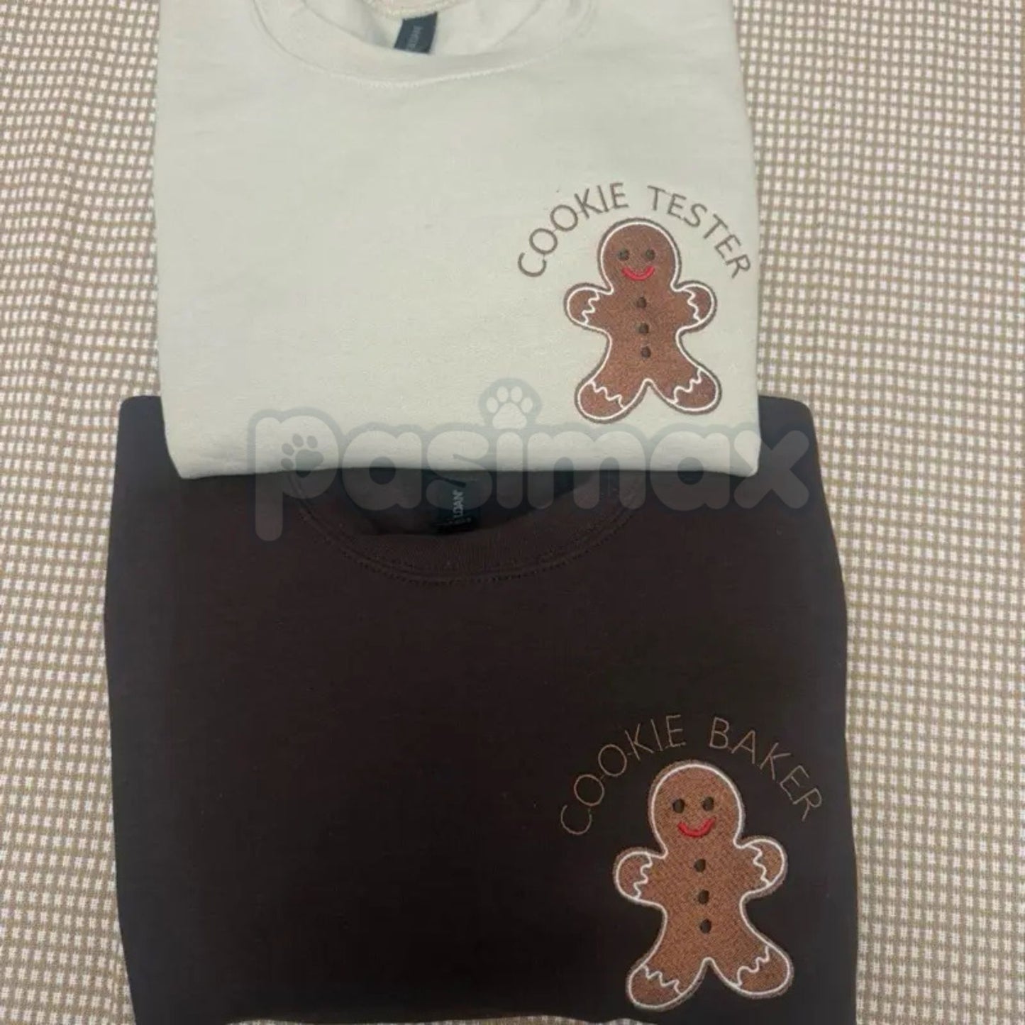 Embroidered "Cookie Baker" or "Cookie Tester" Crewneck – Unisex Christmas Baking Shirt