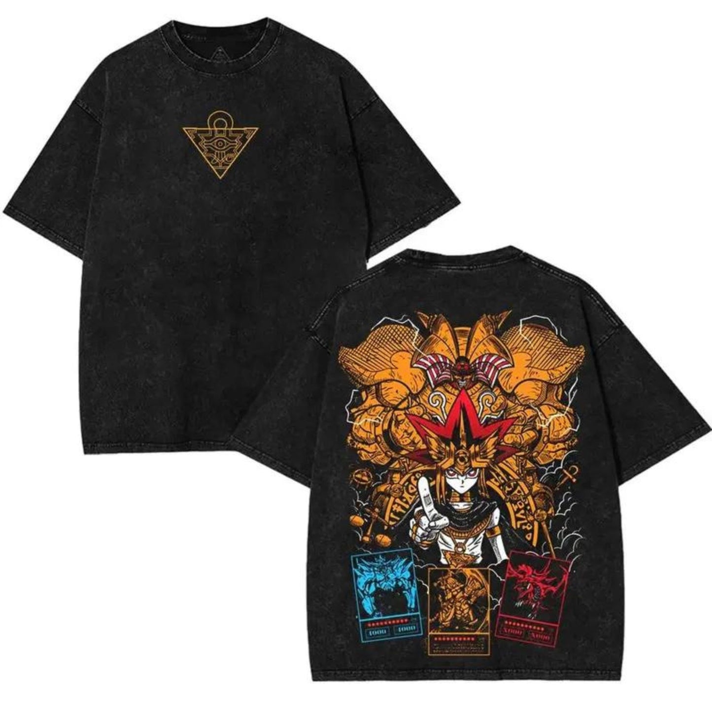 God Card & Exodia Yu-Gi-Oh! T-Shirt – 2-Sided Washed Cotton Graphic Tee