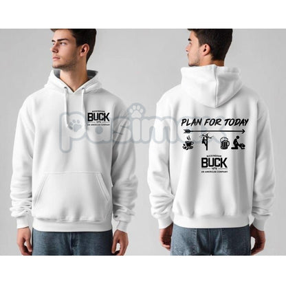 Buckingham Logo "Plan For Today" Hoodie – Daily Agenda Slogan Pullover, Brand & Lifestyle Apparel, Unisex