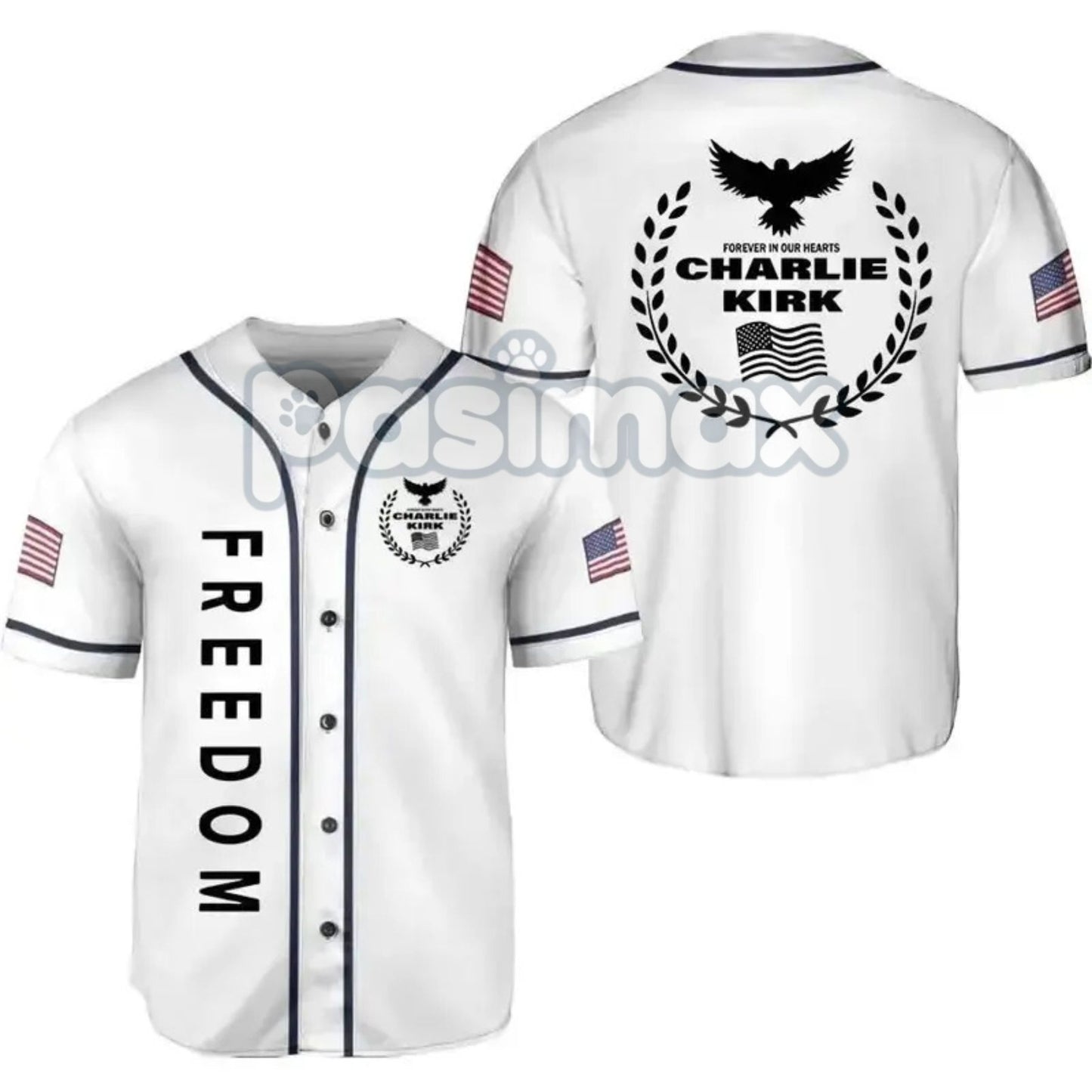 Freedom Black & White Baseball Jersey – Unisex 90s Vintage Casual Sportswear for Couples, Outdoor & Street Style