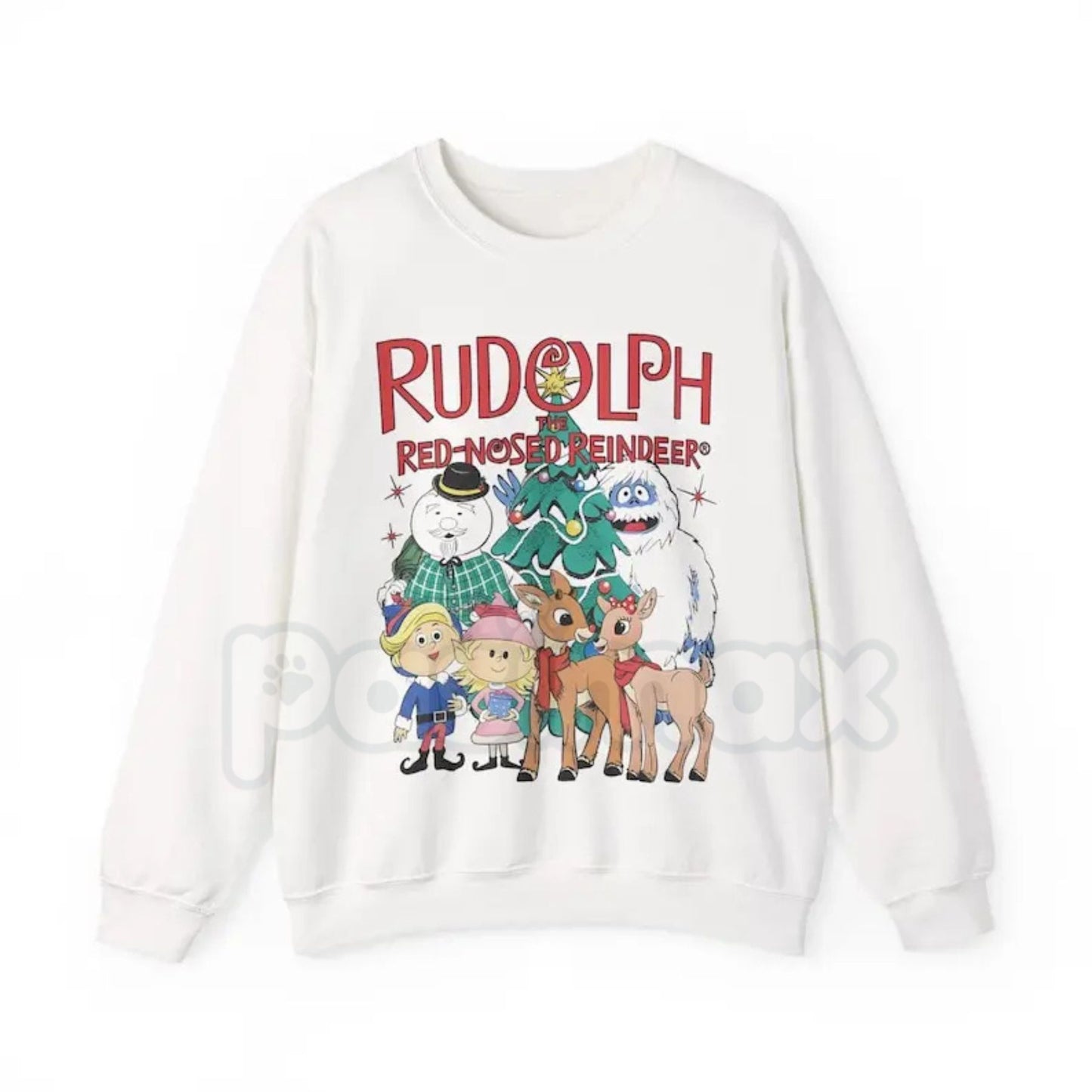 Vintage Look Rudolph Sweatshirt Christmas Crewneck | Retro Rudolph the Red-Nosed Reindeer Shirt | Classic Christmas Jumper