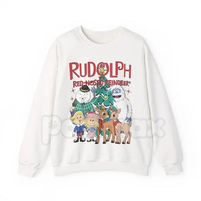Vintage Look Rudolph Sweatshirt Christmas Crewneck | Retro Rudolph the Red-Nosed Reindeer Shirt | Classic Christmas Jumper