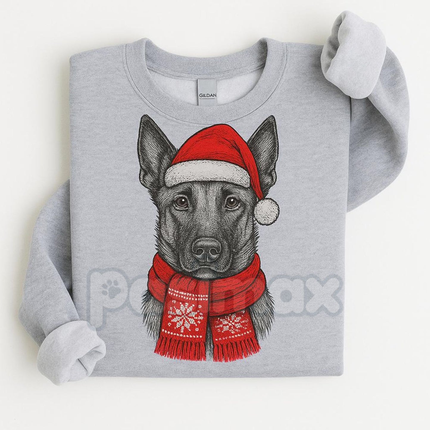 Ugly Christmas Style Santa Paws Dog Sport Grey Crewneck Sweater