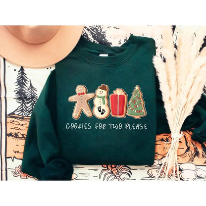 Christmas Cookies For Two Please Sweatshirt – Holiday Pregnancy Reveal Top