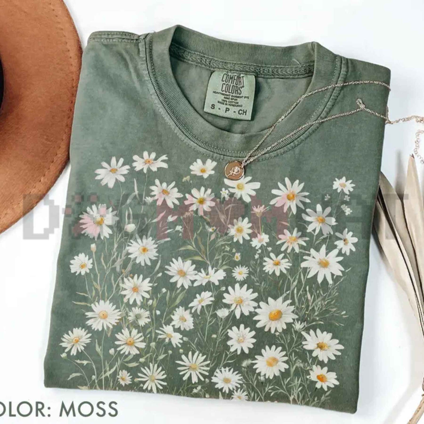 Comfort Colors® Daisy Wildflowers T-Shirt – Botanical Floral Graphic Tee, Retro Cottagecore Aesthetic Nature Unisex Top