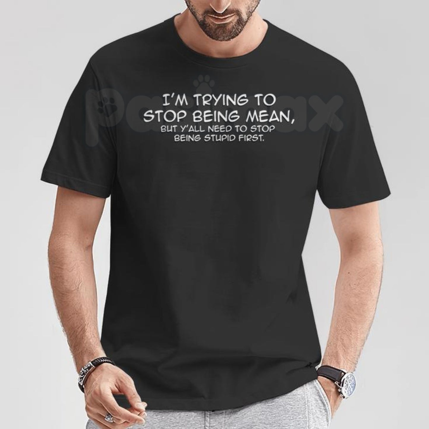 "I'm Trying To Stop Being Mean" Funny T-Shirt – Sarcastic Snarky Graphic Tee, Premium 100% Cotton Honest Personality Top, Soft Lived-In Heavyweight Retro Humor Shirt, Made in USA