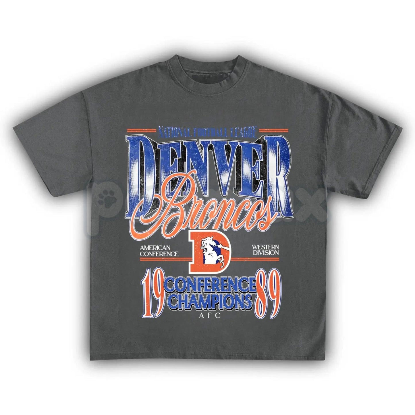 Vintage Denver Football Graphic T-Shirt - Retro Denver Fan Crewneck Shirt, Mile High Football Inspired Tee, Classic Colorado Sports Apparel, Premium Heavyweight Game Day Top, Nostalgic Denver Football Fan Gift
