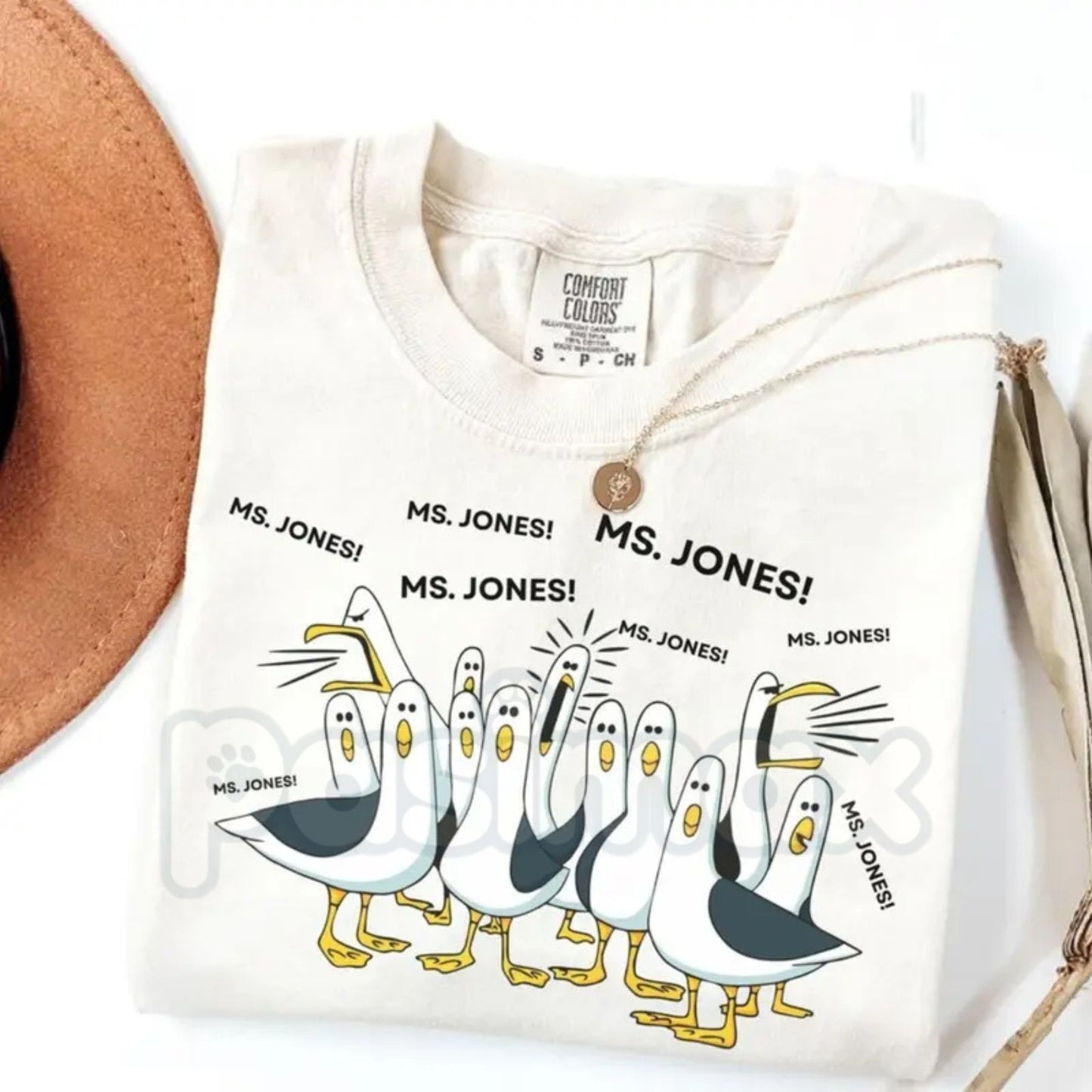Comfort Colors® Custom Seagull Teacher T-Shirt – Funny Personalized Educator Tee, Aesthetic Bird Graphic Shirt, Sarcastic Classroom Humor Gift