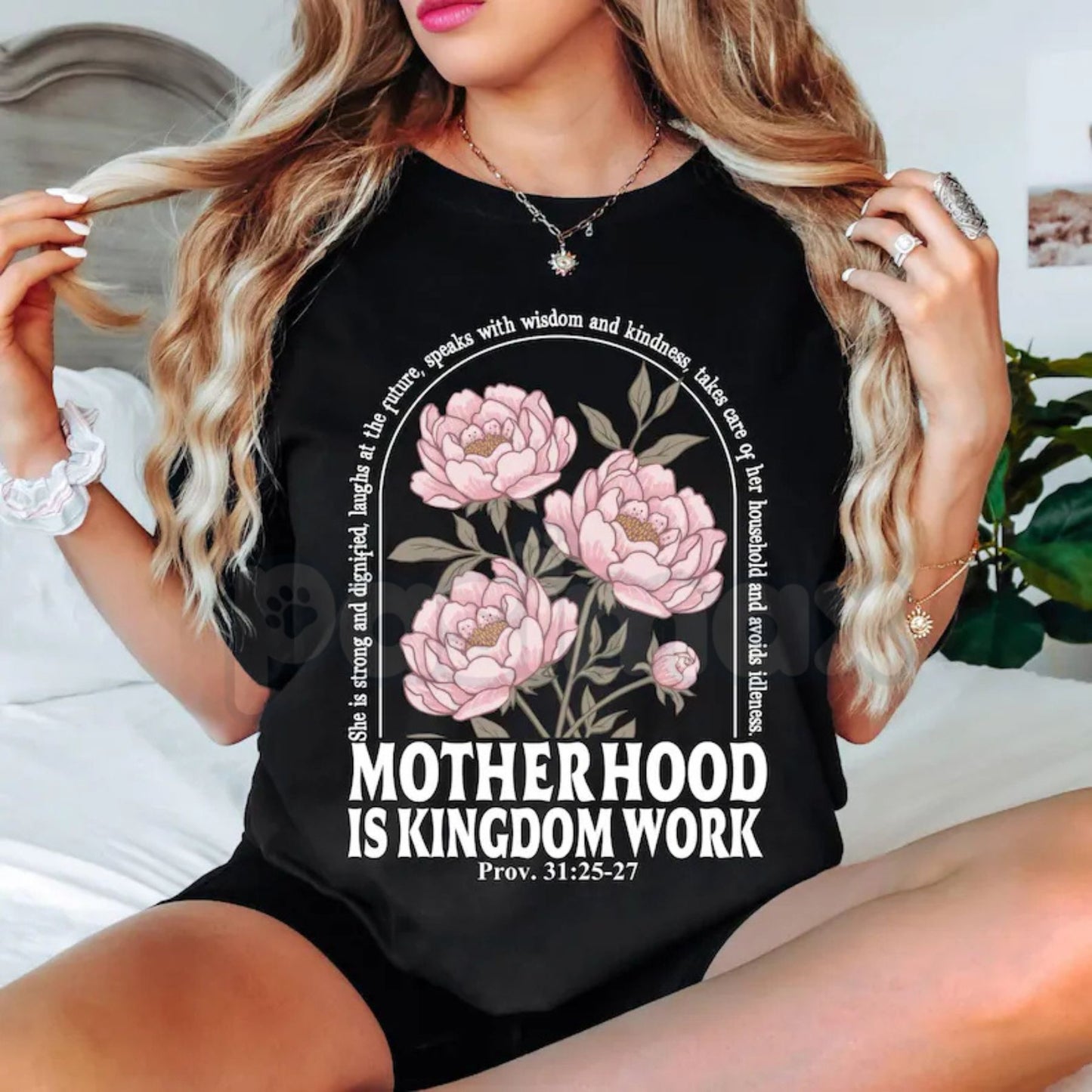Comfort Colors® "Motherhood Is Kingdom Work" T-Shirt – Retro Christian Mama Tee, Aesthetic Faith-Based Mother’s Day Gift, Vintage Spiritual Mom Life Shirt