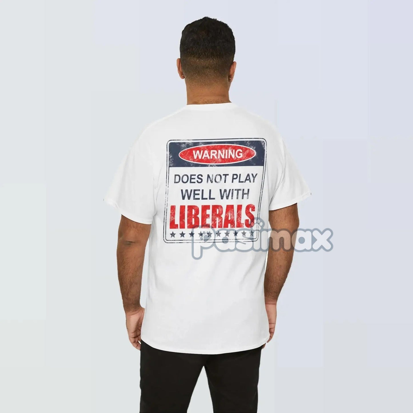 Warning: Does Not Play Well with Liberals T-Shirt - Patriotic Conservative Graphic Tee, Bold Statement Apparel