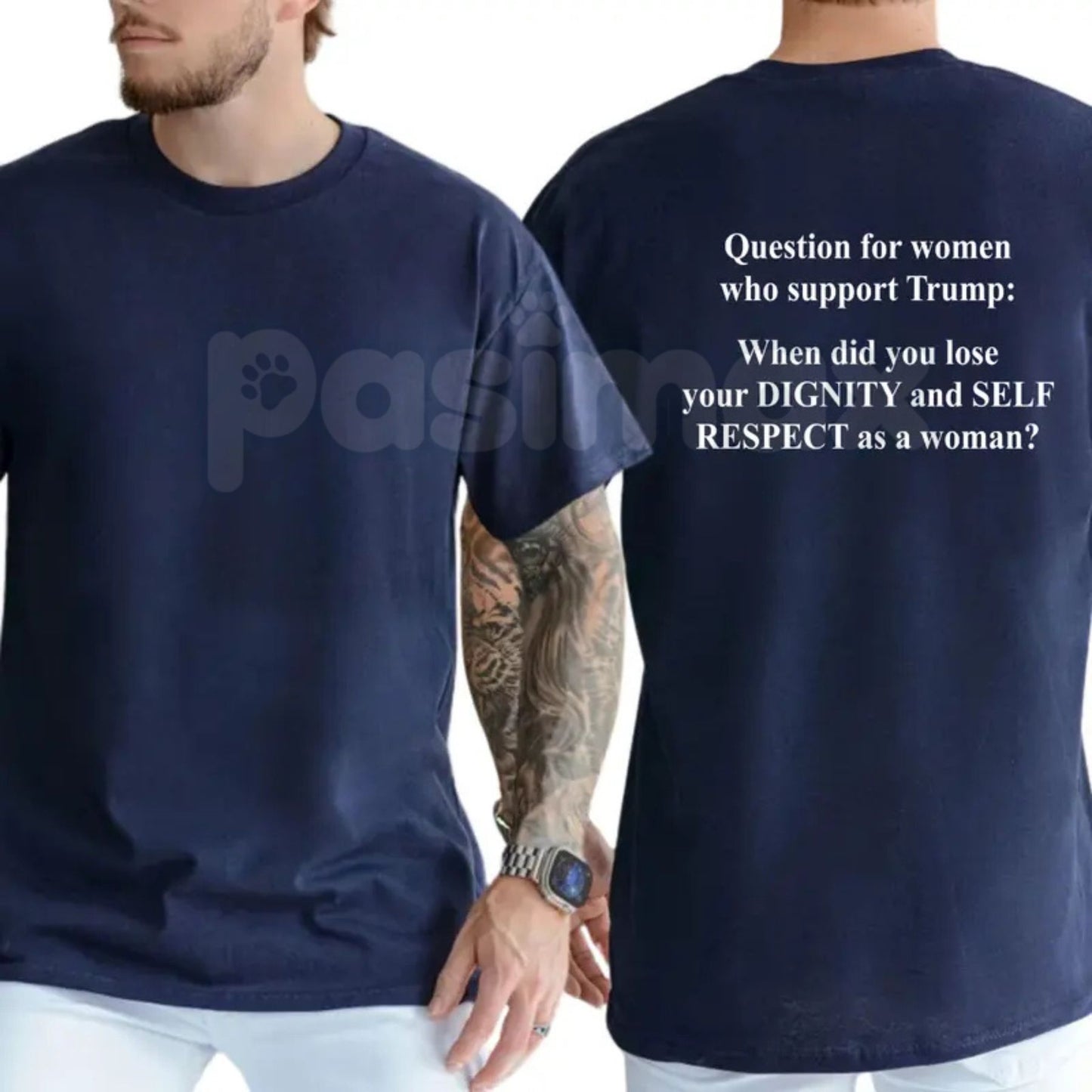 "Question For Women Who Support Trump" T-Shirt – Funny Political Satire Graphic Tee, Remastered Heavy Cotton Liberal Democrat Top, Soft Lived-In Heavyweight Activist Shirt, Made in USA