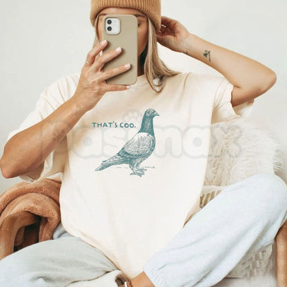 Comfort Colors® That's Coo Funny Pigeon T-Shirt – Retro Urban Bird Graphic Tee, Sarcastic Pun Unisex Top & Gift