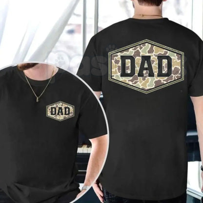 Comfort Colors® Vintage Duck Camo Dad T-Shirt – Retro Varsity Father's Day Gift Tee, Aesthetic Camouflage Outdoor Dad Unisex Shirt, Cool New Dad Gift