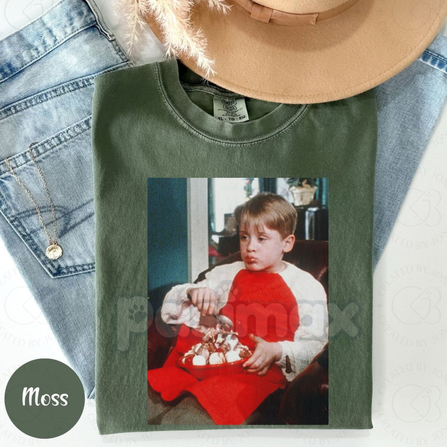 Comfort Colors® 'Kevin McCallister' Christmas T-Shirt – Home Alone Character Graphic, Retro 90s Holiday Film Tee, Vintage Christmas Gift