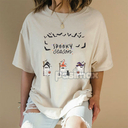 Spooky Boo Ghost T-Shirt - Cute Halloween Ghost Tee, Simple Spooky Apparel