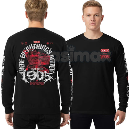 Vintage Metal Rock Since 1905 T-Shirt - 2 Side Print Retro Graphic Tee, Classic Rock History Humor Apparel, Unisex Metal Fan Gift