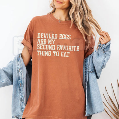 Comfort Colors® Funny Thanksgiving Couples Shirts – Inappropriate Deviled Eggs Graphic Tee, Matching Husband Wife Friendsgiving Tops & Gift