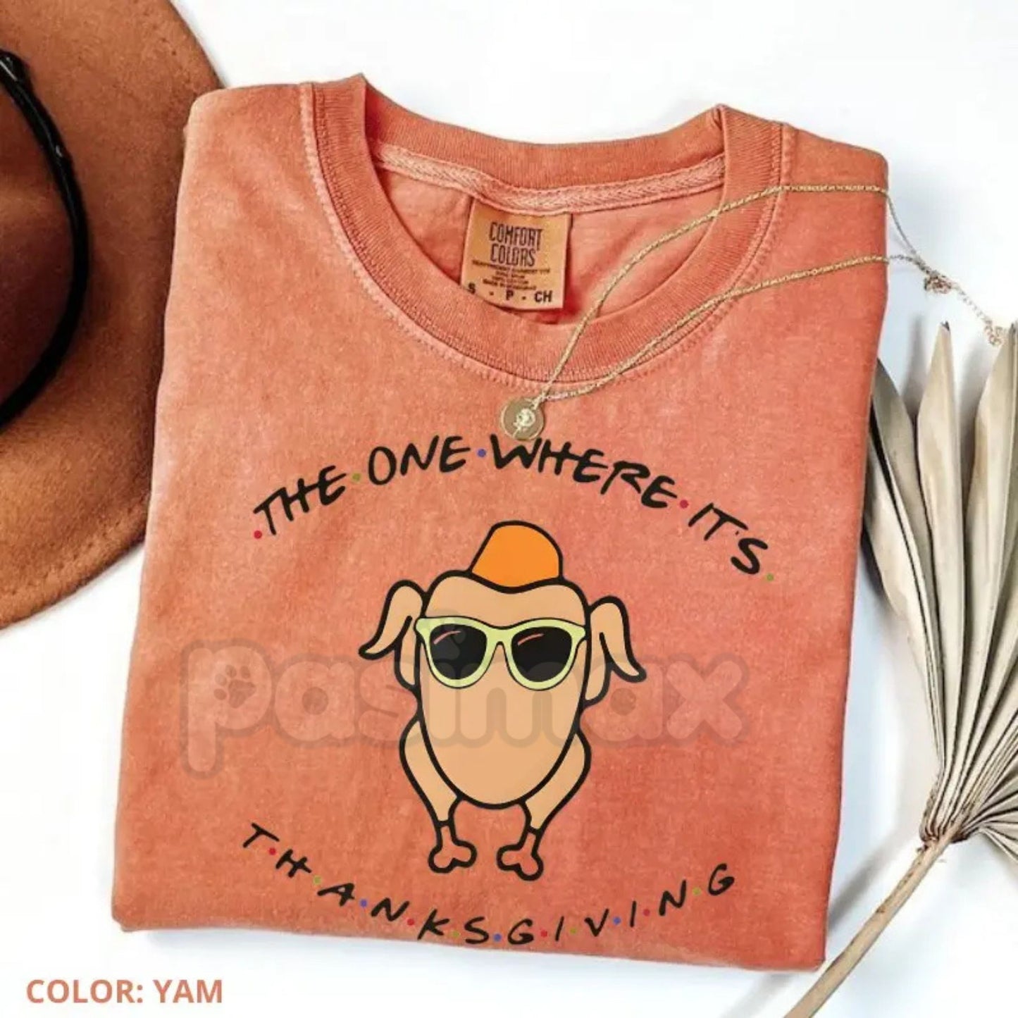 'Friends' Thanksgiving Comfort Colors® T-Shirt – Could I BE Any Full? Turkey Graphic Tee, Nostalgic Sitcom Holiday Shirt