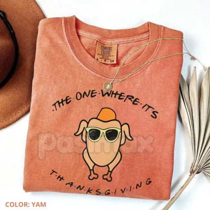'Friends' Thanksgiving Comfort Colors® T-Shirt – Could I BE Any Full? Turkey Graphic Tee, Nostalgic Sitcom Holiday Shirt