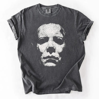 Comfort Colors® Retro Horror Movie Characters T-Shirt – Vintage Scary Movie Icons Halloween Graphic Tee, Spooky Slasher Unisex Top