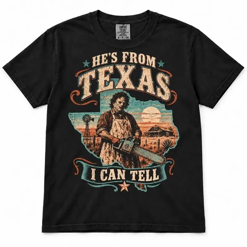 Comfort Colors® Texas Slasher Horror T-Shirt – Chainsaw Horror Graphic Tee, Choosin Texas Ella Fella Unisex Top & Gift
