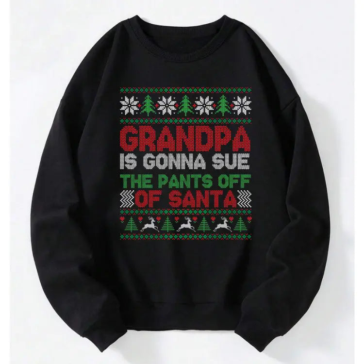 Grandma & Grandpa Funny Christmas Matching Sweatshirt – Holiday Grandparent Crewneck Set