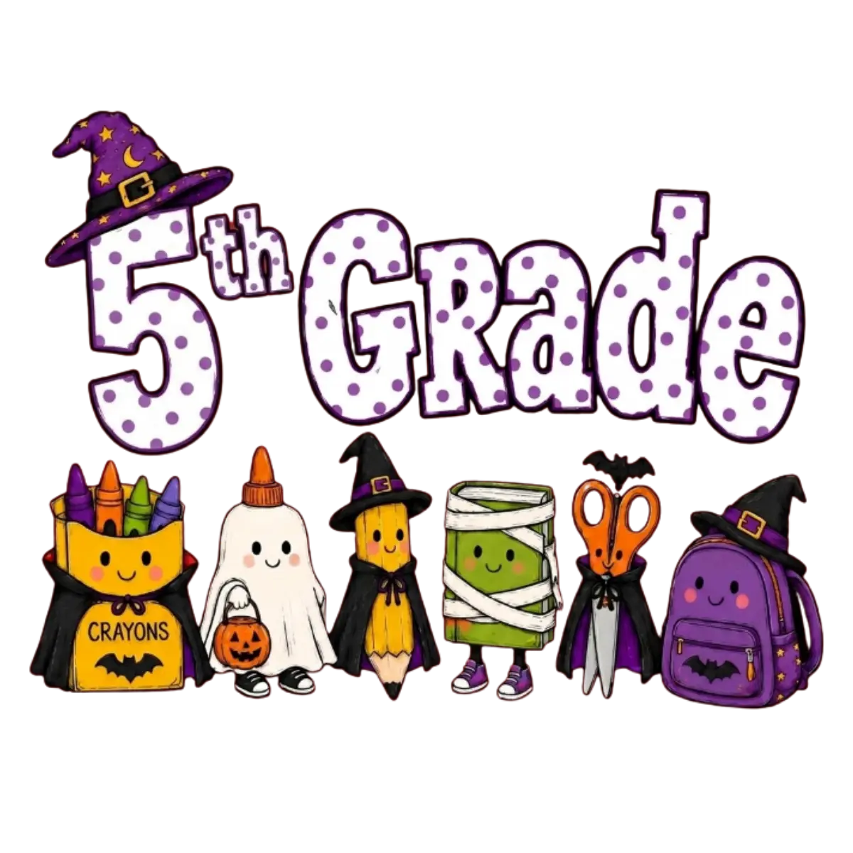 Comfort Colors® All Grade Halloween Teacher T-Shirt – Spooky Pencil Graphic Tee, Retro School Classroom Unisex Top & Gift