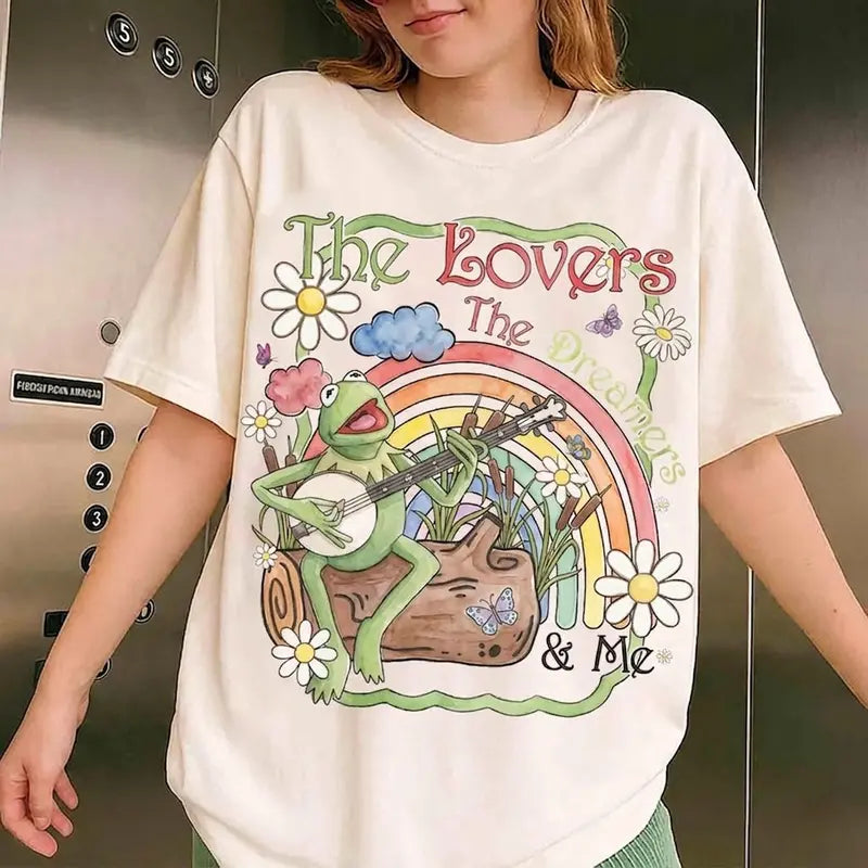 Watercolor Kermit Rainbow Comfort Colors Vintage Tee – Pasimax