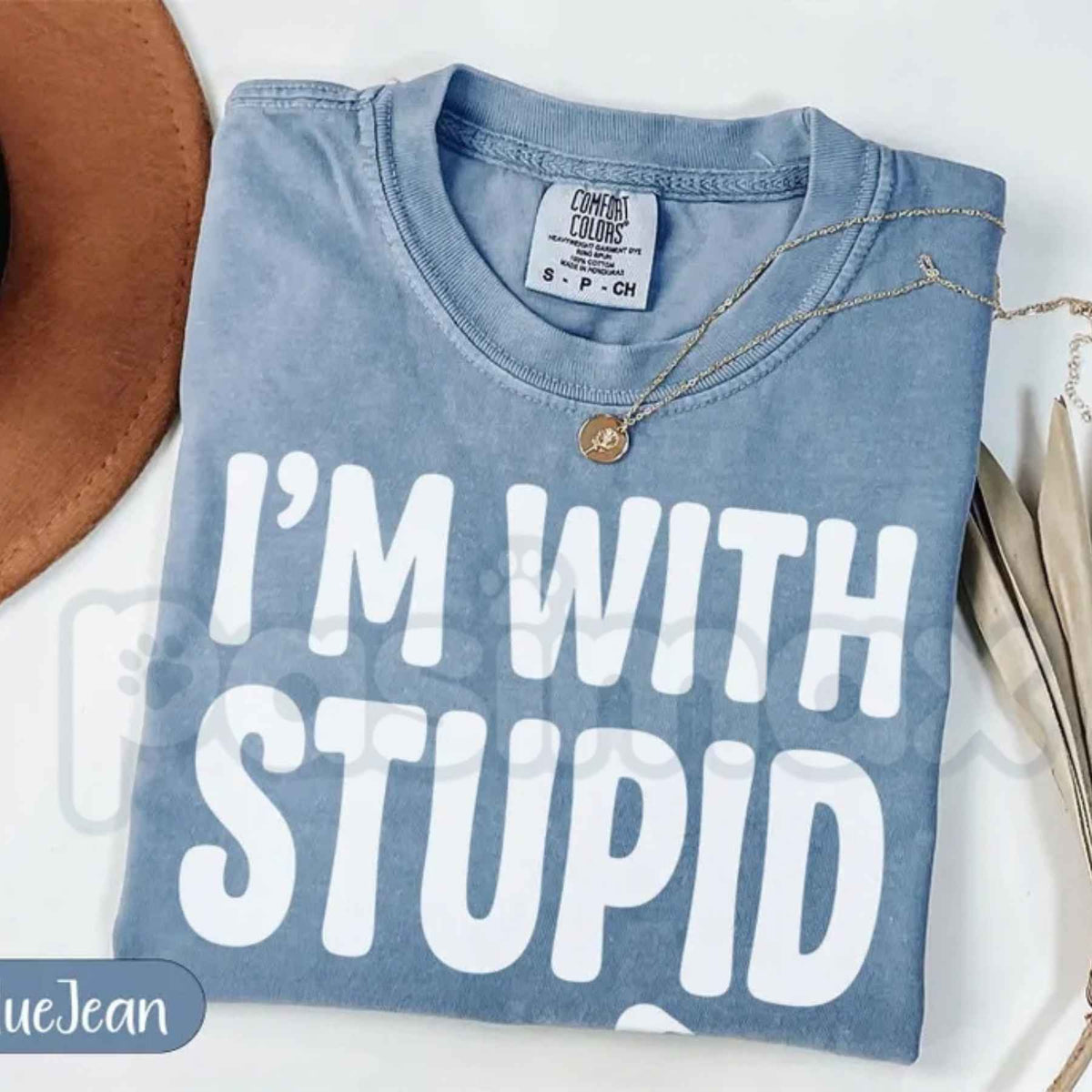 Comfort Colors® I'm With Stupid T-Shirt – Funny Couple Matching Graphic Tee, Sarcastic Humorous Unisex Top & Gift