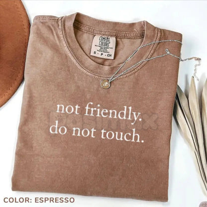 'Not Friendly Do Not Touch' Comfort Colors® T-Shirt – Sarcastic Anti-Social Tee, Funny Introvert Shirt, Vintage Vibe