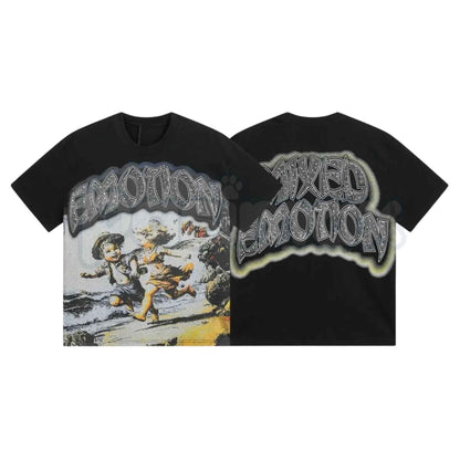 MIXED EMOTION Diamond Angel T-Shirt – Vintage Sparkle Wings Graphic Streetwear Unisex Tee