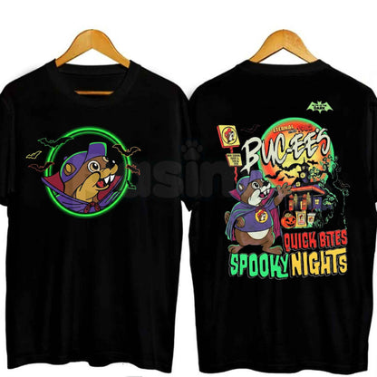Buc-ee's Halloween 2026 Glow In The Dark T-Shirt – Quick Bites Spooky Nights Unisex Cotton Tee