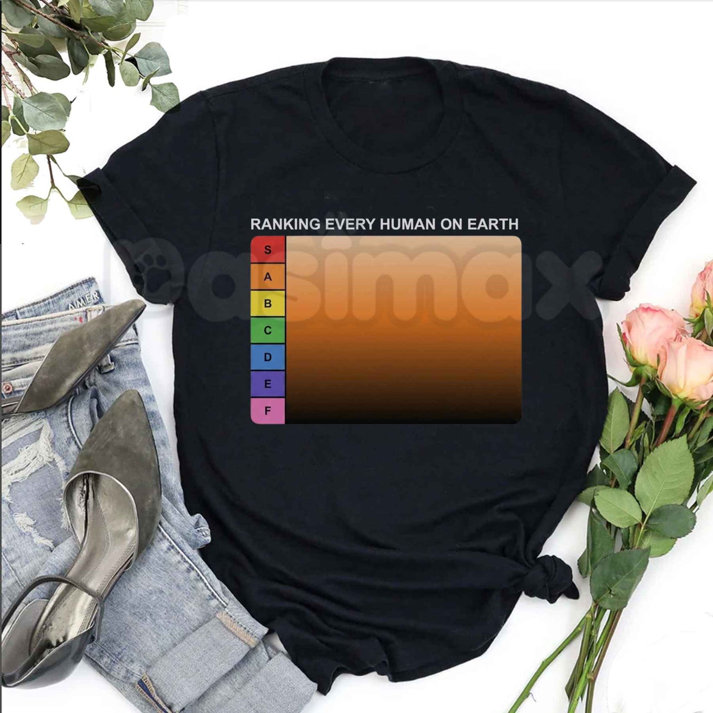 Ranking Every Human On Earth Tier List T-Shirt – Funny Internet Meme Unisex Cotton Graphic Tee