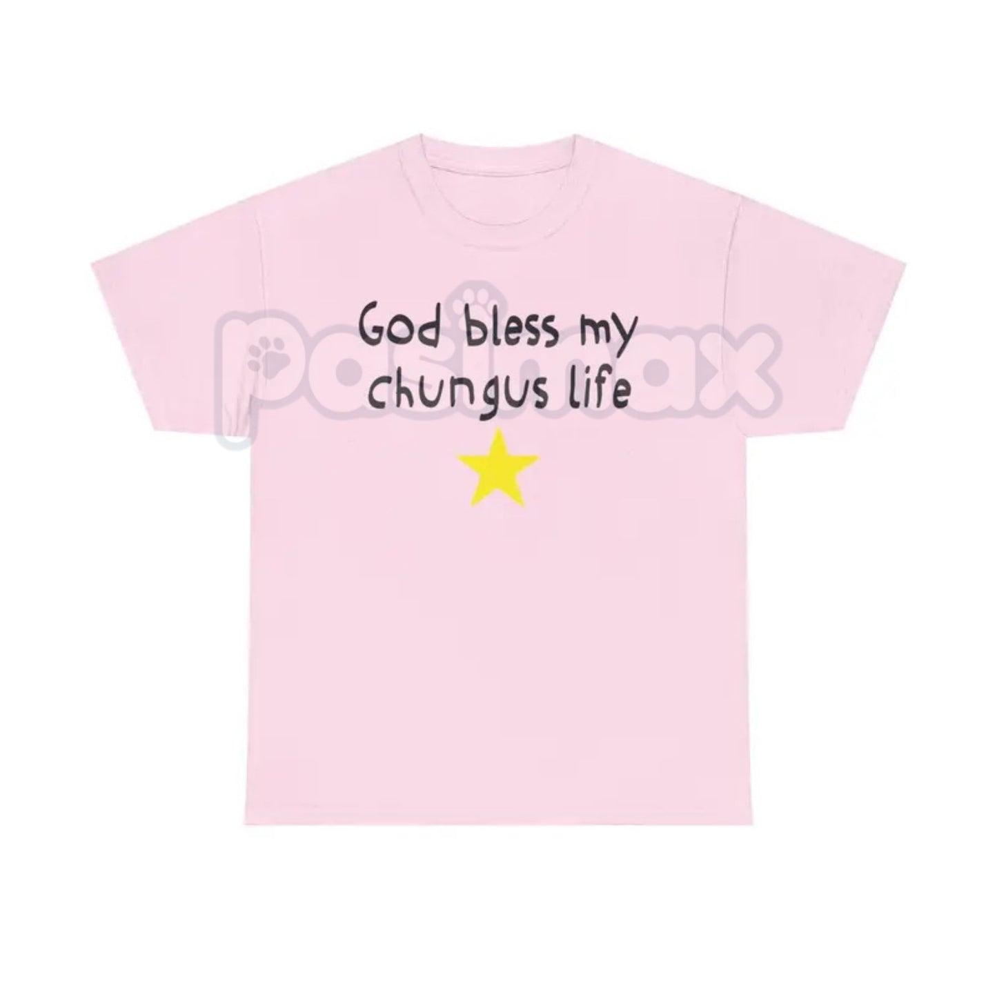 "God Bless My Chungus Life" Funny T-Shirt - Ironic Big Chungus Meme Tee, Sarcastic Religious Parody Shirt, Wholesome Internet Culture Apparel