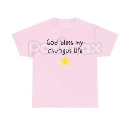 "God Bless My Chungus Life" Funny T-Shirt - Ironic Big Chungus Meme Tee, Sarcastic Religious Parody Shirt, Wholesome Internet Culture Apparel